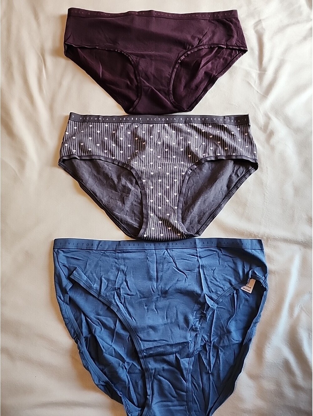 Victoria's Secret NWT Set of 3 High-Leg Briefs--Size L RN 54867 India CA 67359